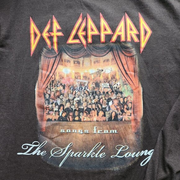 Def Leppard Graphic T Shirt Mens Med Brown Songs from the Sparkle Lounge - Picture 4 of 10